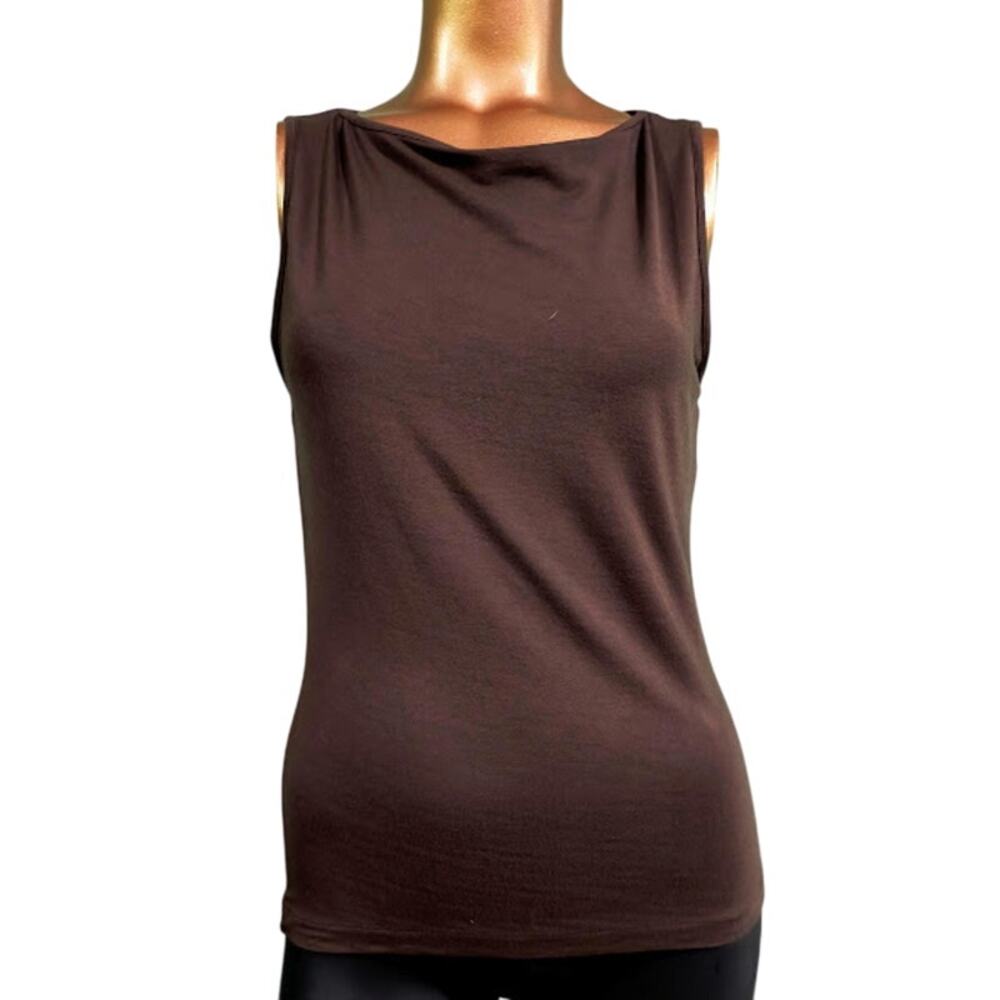 Sisley Tapered Sleeveless Top, Brown, Size M